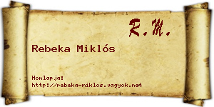 Rebeka Miklós névjegykártya